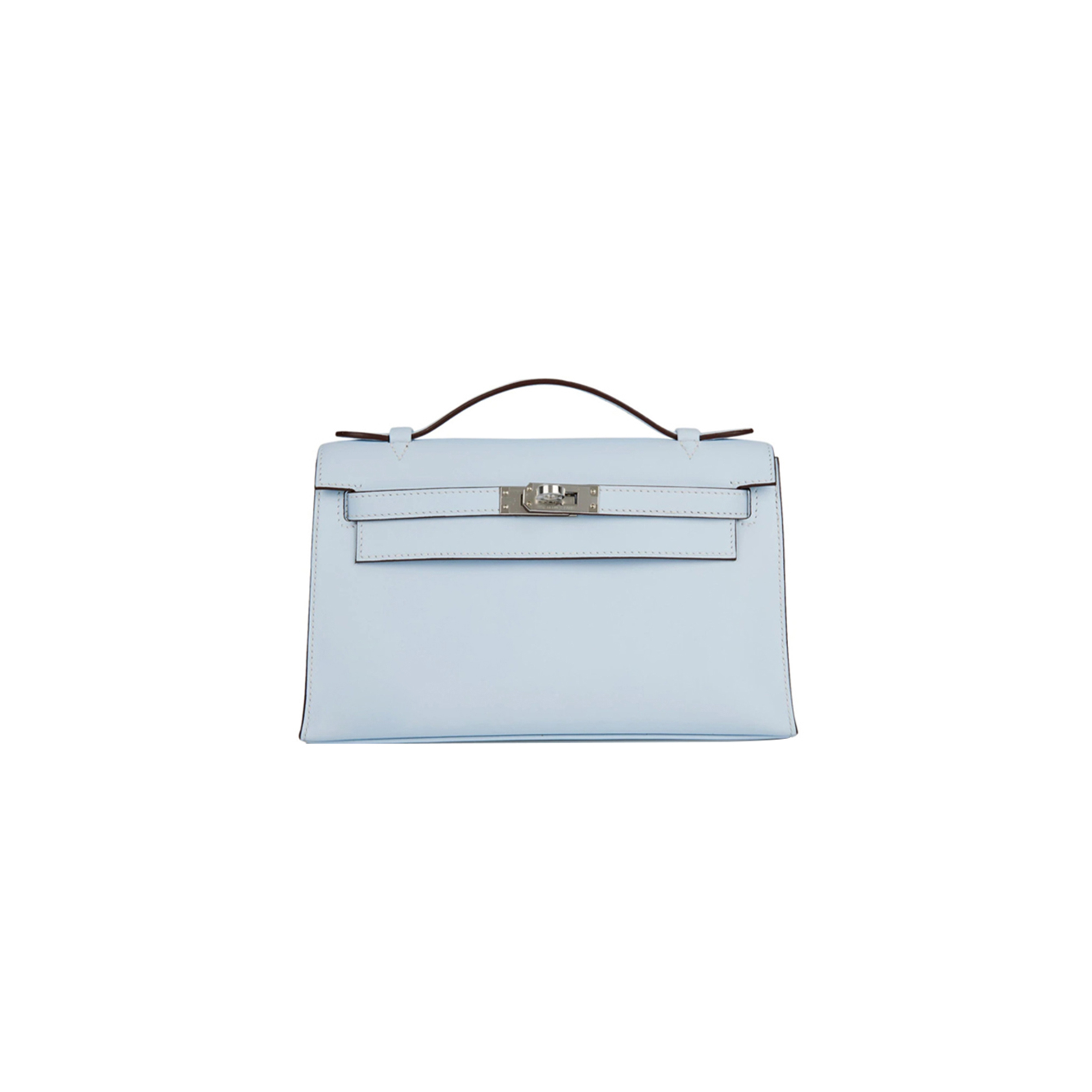 HERMES KELLY BLEU BRUME MINI POCHETTE SWIFT (22*14*7cm) 